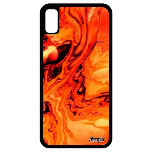 фото Защитный чехол на телефон // apple iphone xr // "волны" абстрактный краски, utaupia, оранжевый