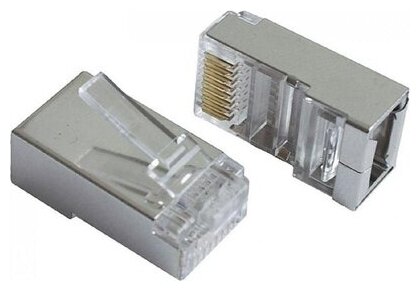 Коннектор RJ-45 под одножильный UTP кабель, экран, cat. 5e (100шт) 8P8C