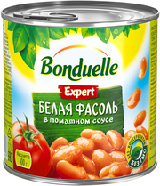 Фасоль Bonduelle Expert белая в томатном соусе, жестяная банка, 400 г, 425 мл