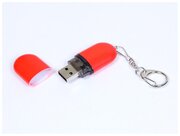 Каплевидная пластиковая флешка для нанесения логотипа (4 Гб / GB USB 2.0 Красный/Red 015)