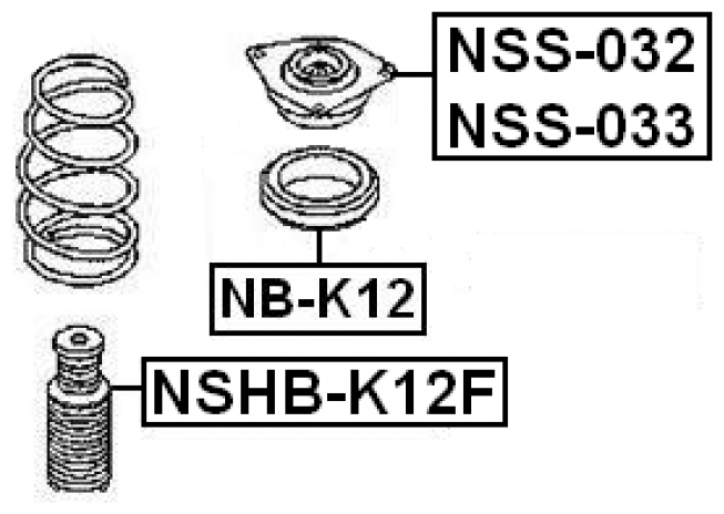 Подшипник опоры переднего амортизатора Febest NB-K12