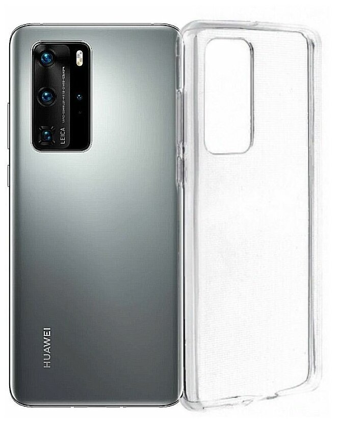 Силиконовый чехол плотный 1mm прозрачный для Huawei P40