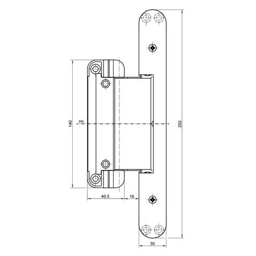 Петля дверная Simonswerk TECTUS TE 680 3D (Матовый хром, F1)