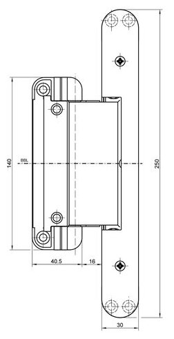 Петля дверная Simonswerk TECTUS TE 680 3D (Матовый хром, F1)