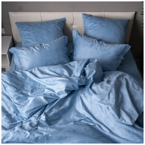 Комплект постельного белья Арт.4 Семья Сатин Жаккард Хлопок 4 наволочки Высокая плотность RICCHEZZA