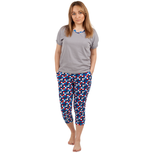 Пижама Монотекс, размер 58, серый, синий пижама монотекс размер 58 красный