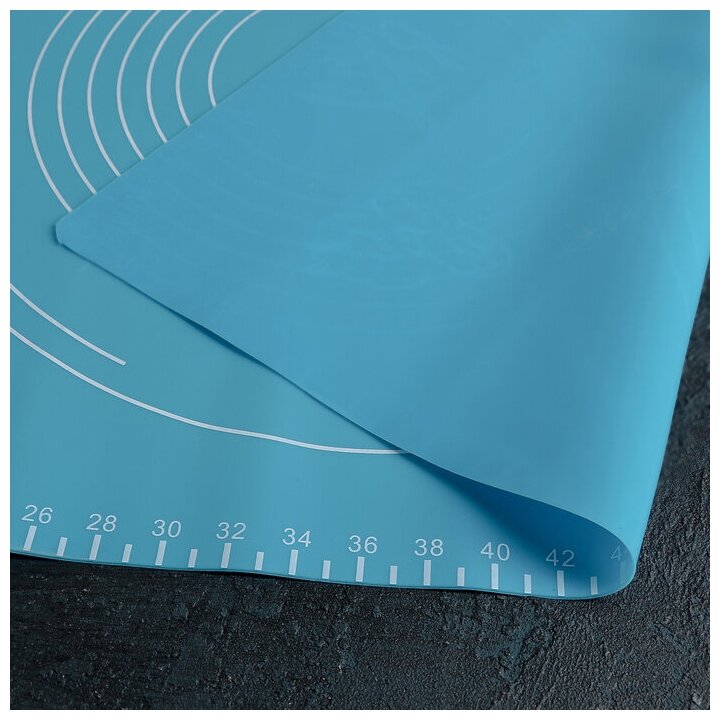 Коврик силиконовый для раскатки теста с разлиновкой "Эрме" 70×50 см, цвет микс - фотография № 2