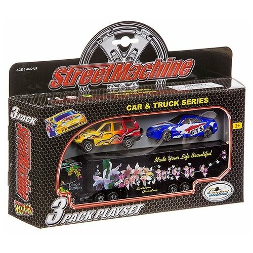 Набор машинок Pioneer Toys металлических, Street Machine 3 шт, 4 вида (114494)