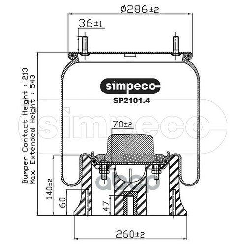 Пневморессора (С Пласт. Стаканом) Hcv SIMPECO арт. SP21014013