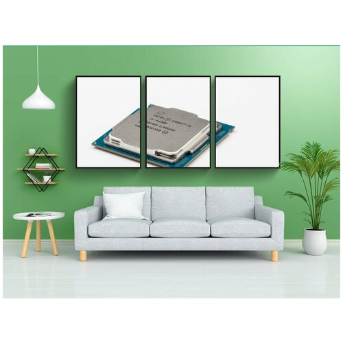 фото Набор модулных постеров для интерьера "цпу, процессор, чип" 60x90 см. в тубусе, без рамки lotsprints