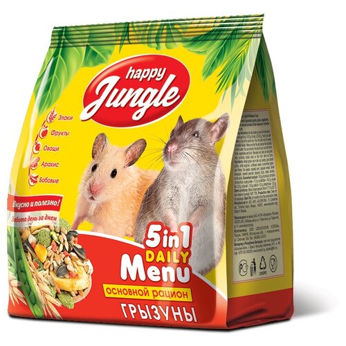 Happy Jungle корм для грызунов, универсальный 350 гр (18 шт)