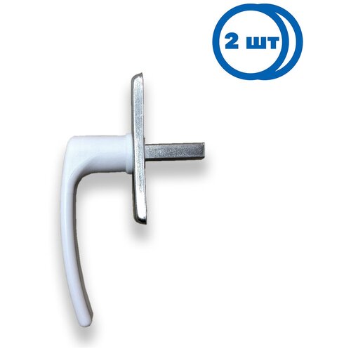 Ручка завертки Врезной P2 пластмассовая белая, PRM Home, 2 шт.