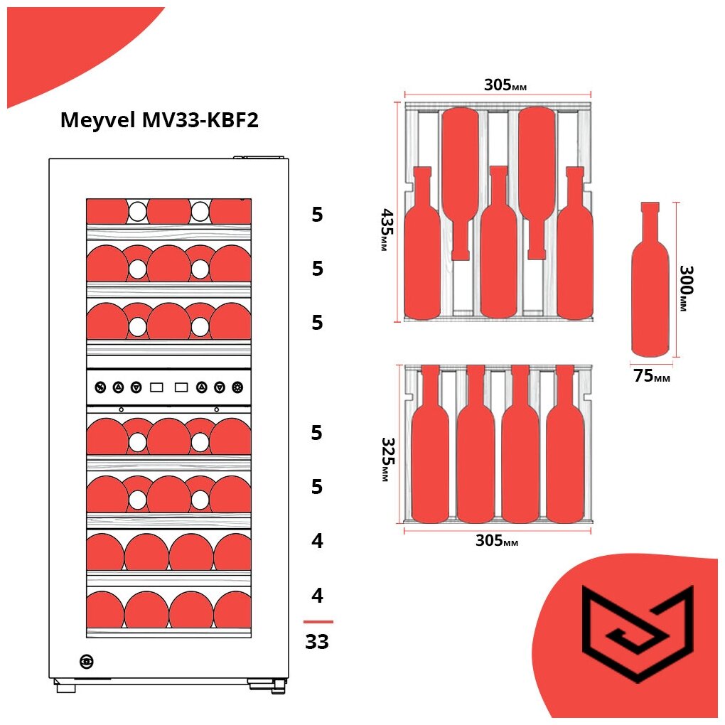 Винный шкаф Meyvel MV33-KBF2 - фотография № 5