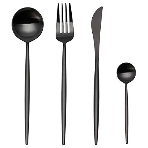 Набор столовых приборов Xiaomi Maison Maxx Stainless Steel Cutlery Set, Черный