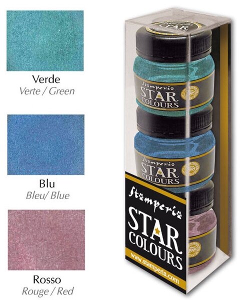 Набор акриловых красок металлик Star colours металлик 3 х 30 мл STAMPERIA KSTAR02
