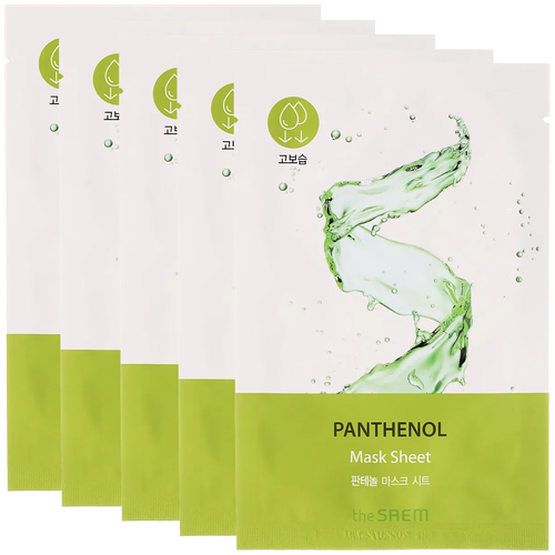 Маска для лица тканевая с пантенолом The Saem Bio Solution Moisturizing Panthenol Mask Sheet, 20 г - 5 шт