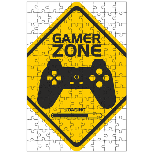 фото Магнитный пазл 27x18см."сигнал, gamer zone, места для игроков" на холодильник lotsprints