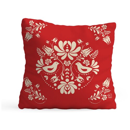 фото Декоративная подушка флис двусторонняя орнамент красная sfer.tex 1713505