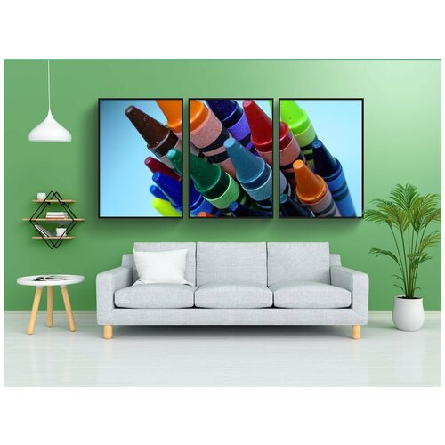 фото Набор модулных постеров для интерьера "мелки, crayola, раскраска" 60x90 см. в тубусе, без рамки lotsprints