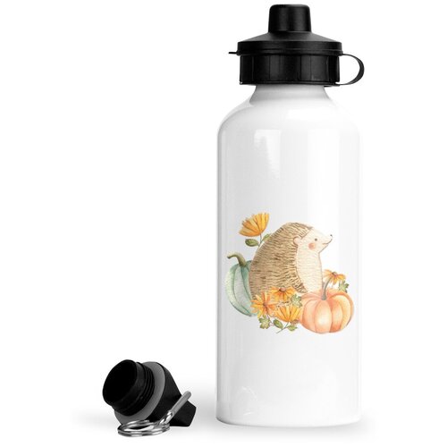 фото Спортивная бутылка осенняя ежик с тыквами luzimuzi