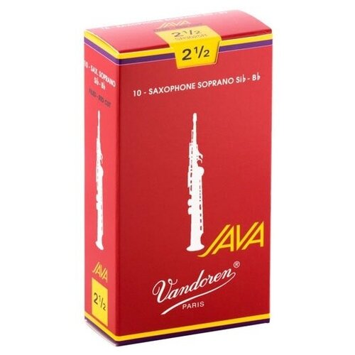 Трости для саксофона-сопрано Vandoren Java Red Cut SR3025R трости для саксофона vandoren sr302r java red cut сопрано 2 10шт