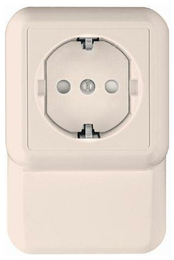 фото Розетка плинтусная 1-м ОП Прима 16А IP20 250В с заземл. защ. шторки с монтаж. пластиной бел. (опт. упак SchE RA16-003-2M-B