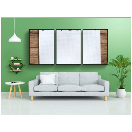 фото Набор модулных постеров для интерьера "бумага, ноутбук, pin код" 60x90 см. в тубусе, без рамки lotsprints