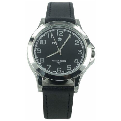 фото Perfect часы кварцевые, на батарейке, мужские, на кожаном ремне, металлический браслет, японский механизм наручные gx017-134