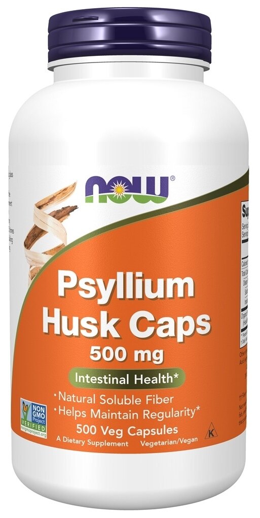 БАД NOW Psyllium Husk Caps капс., 500 мг, 500 шт.