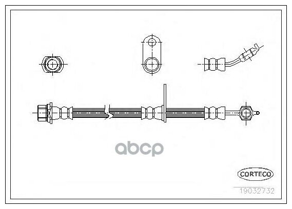 19032732 CORTECO Шланг тормозной Corteco