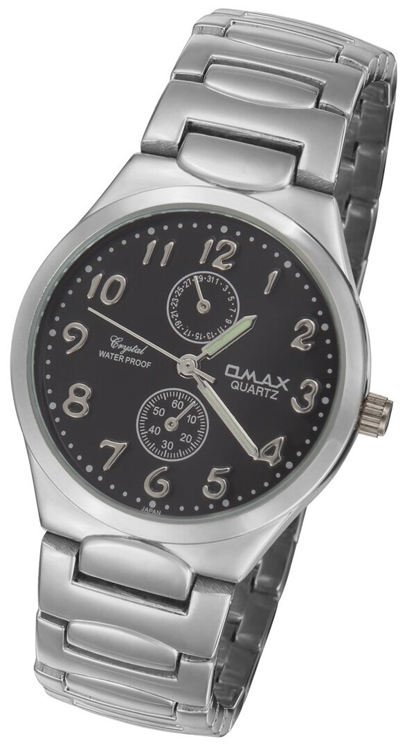 Наручные часы на браслете Omax HBJ 155-1-2 цвет серебристый с черным циферблатом