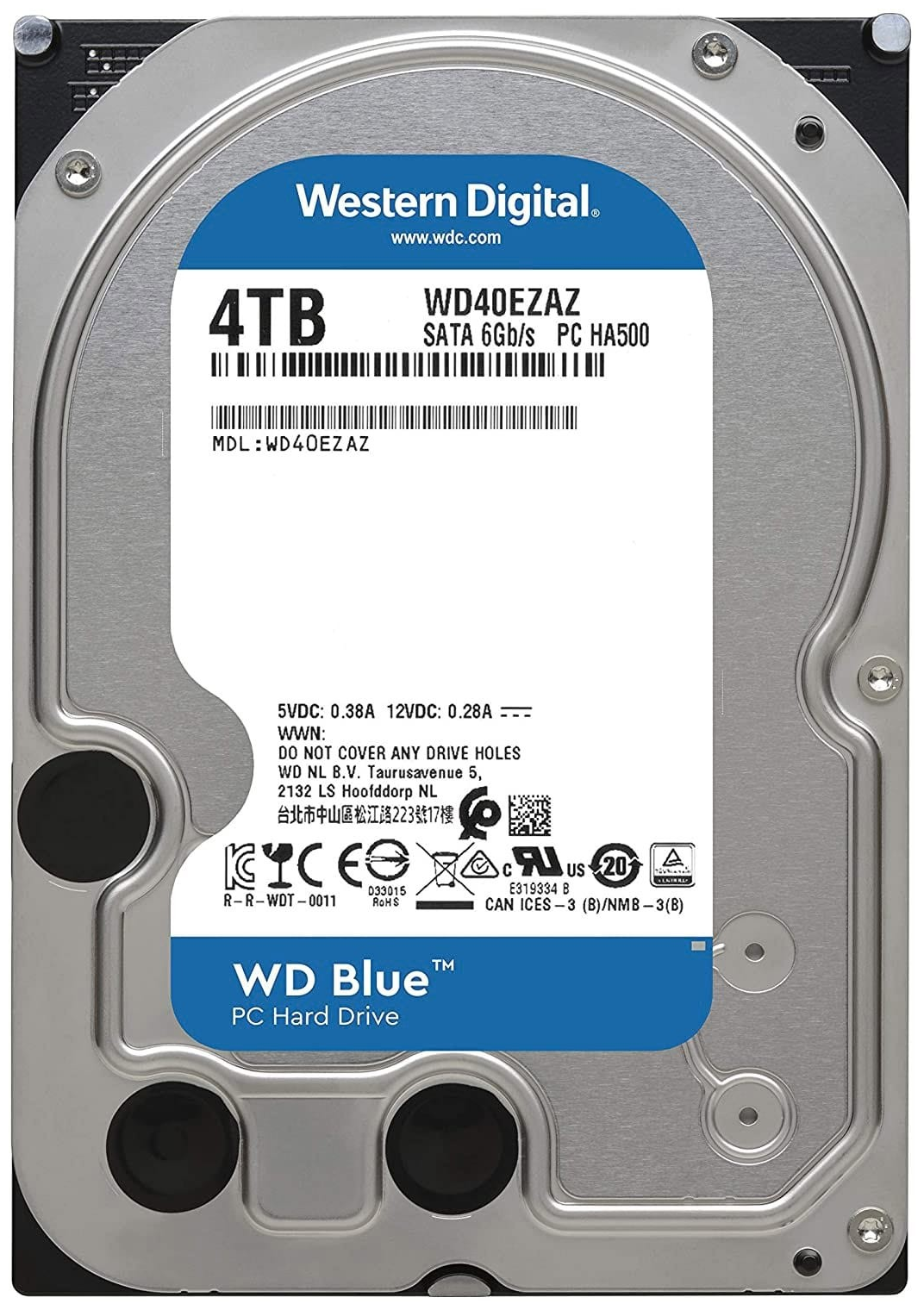 Жесткий диск Western Digital WD Blue Desktop 4 ТБ WD40EZAZ - фотография № 1