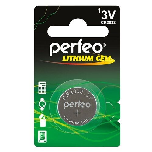 Батарейка Perfeo CR2032/1BL Lithium Cell, 1шт