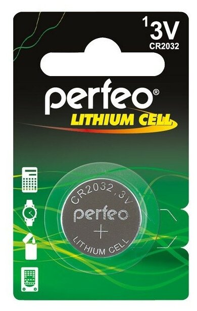Батарейка Perfeo CR2032/1BL Lithium Cell, 1шт