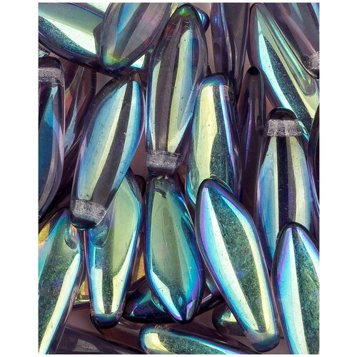 Купить Стеклянные чешские бусины, Glass Dagger, 5x16 мм, цвет Light Violet AB, 10 шт. (20500-28701*1), Kaboshon