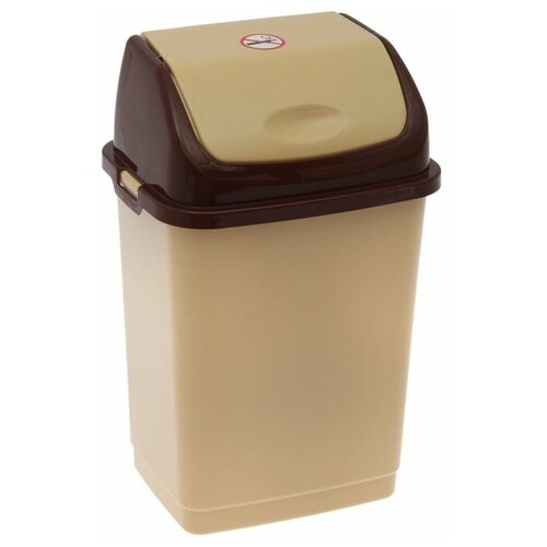 Контейнер для мусора «Камелия», 4 л, цвет бежевый/коричневый