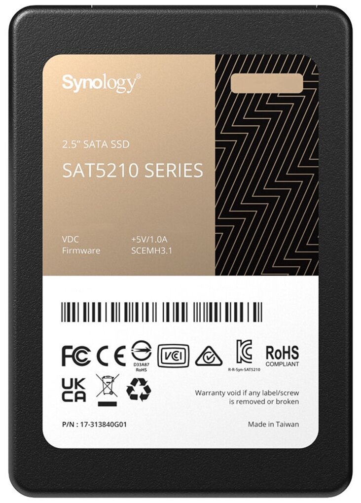 Ssd диск Synology SSD SAT5210 Series SATA 2,5" 480Gb, R530/W500Mb/s, IOPS 96K/55K, MTBF 1,5M repl SAT5200-480G (SAT5210-480G) - фото №1