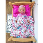 Комплект постельного белья для кукол Lili Dreams для большой кроватки 50 см - изображение