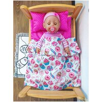 Комплект для большой куклы до 50 см Lili Dreams: одеяло, подушка, матрас Аксессуары для кукол Сластена