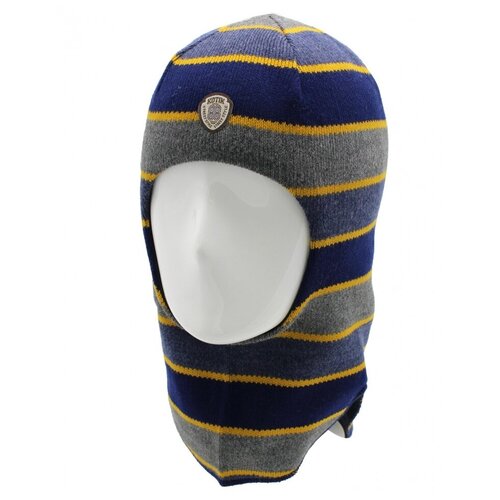 фото Шапка- шлем kotik, размер 52-54, цвет темно- синий/джинс/серый