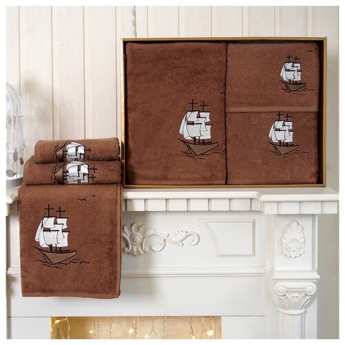 фото Tana home collection полотенце fregat цвет: коричневый (35x80 см, 50x90 см, 70x140 см) br42183