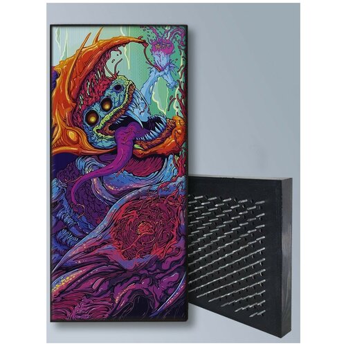 фото Доска садху / доска с гвоздями / доска для йоги / фэнтези море мифические существа дракон - 3156 / шаг 10мм чакра