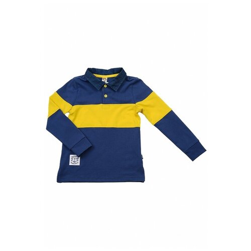 фото Поло mini maxi, 2815, цвет горчичный/синий, размер 104