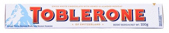 Белый молочный шоколад Toblerone White с медово-миндальной нугой (Швейцария), 100 г (2 шт) - фотография № 3