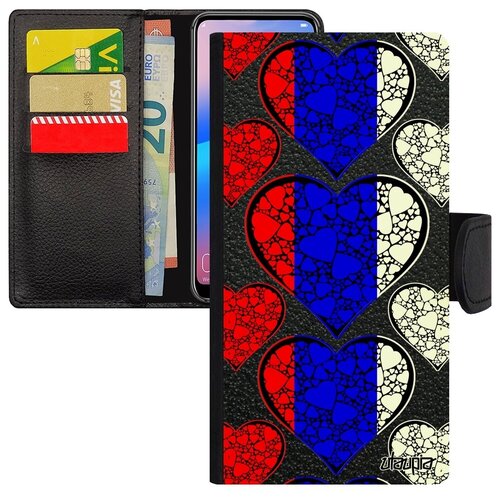 фото Противоударный чехол-книжка на мобильный // samsung galaxy s8 // "флаг россии с сердцем" страна государственный, utaupia, цветной