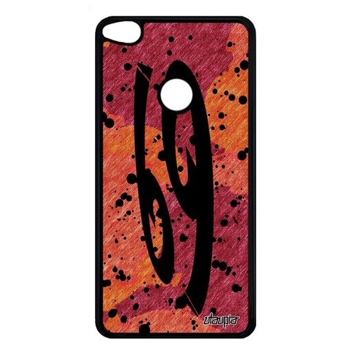 фото Противоударный чехол на смартфон // huawei p9 lite 2017 // "знак зодиака рак" каллиграфия астрологический, utaupia, оранжевый