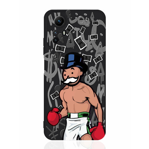 Чехол для смартфона Xiaomi Redmi Note 12s черный силиконовый Monopoly Boxing/ Монополия Боксер черный силиконовый чехол musthavecase для xiaomi redmi 9c monopoly boxing монополия боксер для сяоми редми 9с