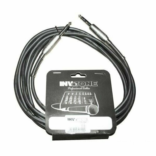 Invotone ACM1205S BK Аудио кабель 6,3 джек стерео - 6,3 джек стерео, 5м аудио кабель джек 3 5 джек 3 5 стерео 1 0м плоский двухцветный borofone bl6