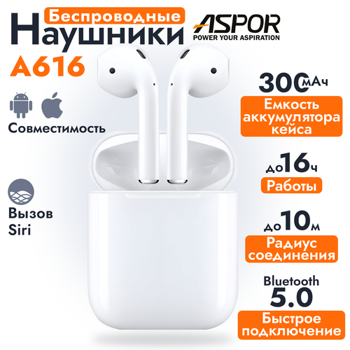 Беспроводные наушники ASPOR A616 TWS Bluetooth-наушники для IOS Android 129000₽