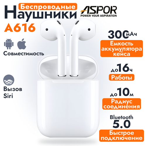 Беспроводные наушники ASPOR A616 / TWS Bluetooth-наушники для IOS, Android